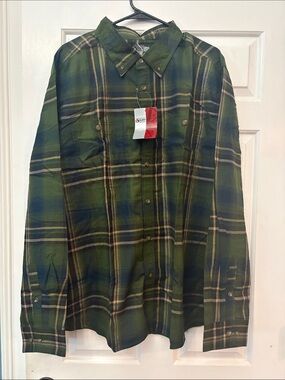 Gander Mtn Guide Series Men's Green Plaid Button-Down Shirt - NWT